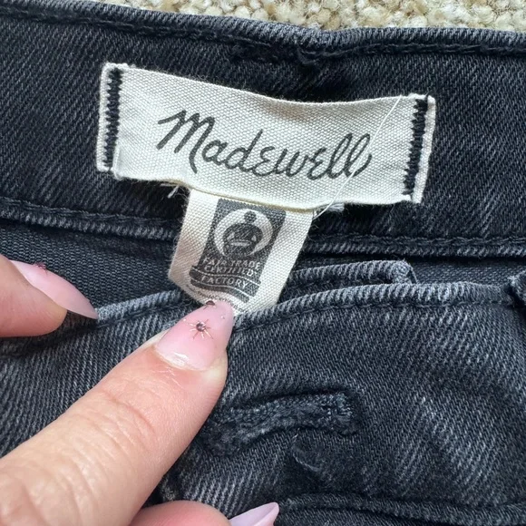 Madewell High-Rise slim crop Black boyjean Frayed jeans - Picture 7 of 8
